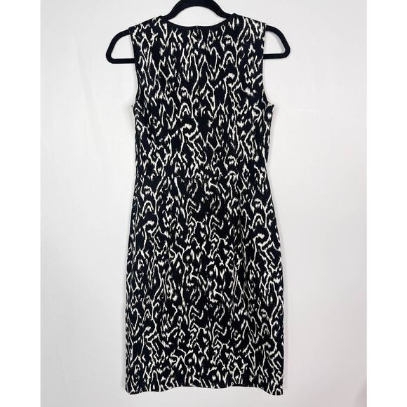 Elie Tahari for Nordstrom 4 Black White Abstract Printed Sheath Dress Sleeveless - Picture 2 of 13